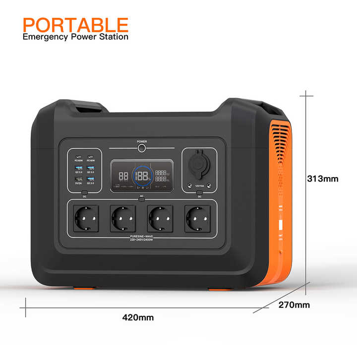  Tragbares Solarkraftwerk mit 2400 W und 230 V EU-Stecker 